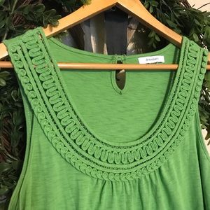 Green Sleeveless Top with Beautiful Neckline